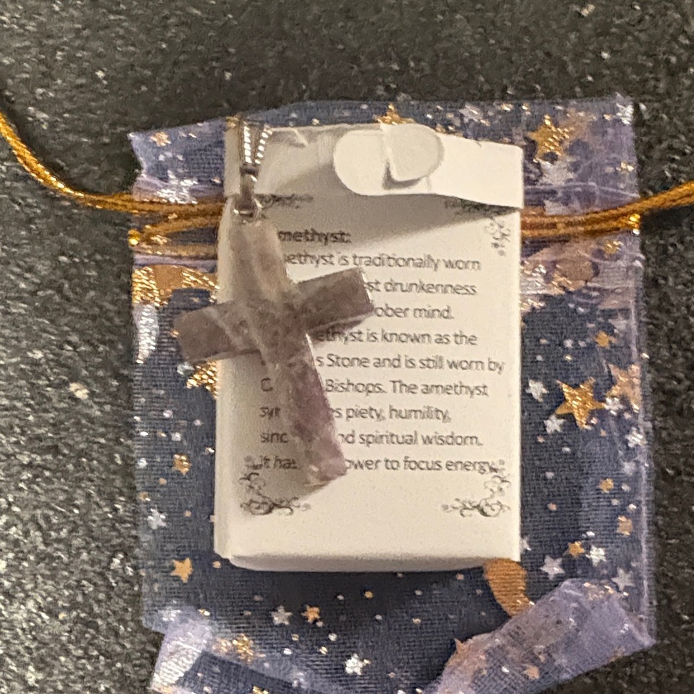 Amethyst Cross Pendant Necklace